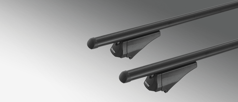 VolksWagon T-Roc 2020on (with raised rails) Yakima JetStream Thru Bar Black  (2) (9813501/9813064) - Roof Rack World